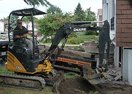Mini excavation for foundation repair