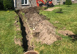 mini-excavation de drain